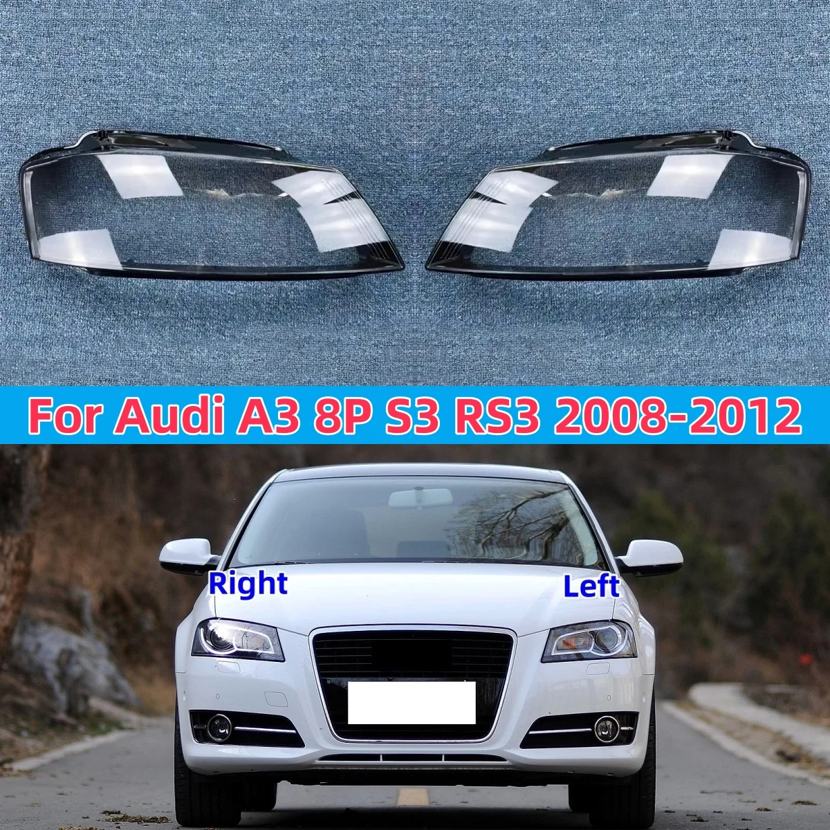 

Для Audi A3 8P S-line S3 RS3 2008 2009 2011 2012 автомобильная передняя фара, крышка объектива, прозрачный абажур, корпус фары