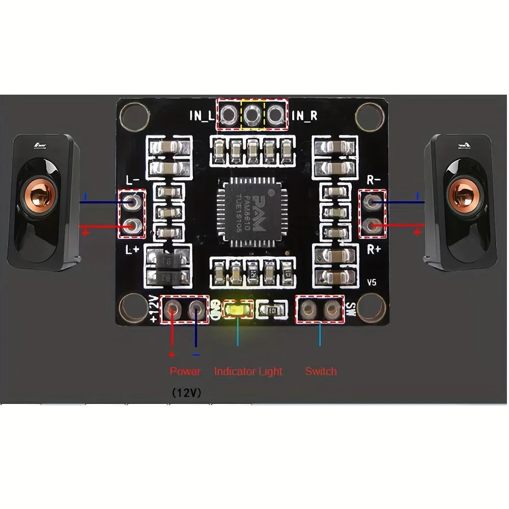 XH-M181 PAM8610 Плата аудиоусилителя 2x15 Вт Цифровой двухканальный