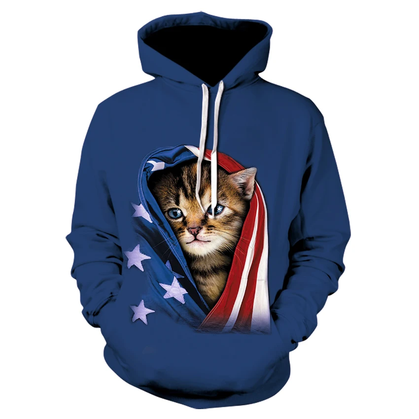 2021 Brand 3D Print Fun Design Usa Flag Hoodie Fashion Men's And Women's Sports Street Wear Skateboard Thin Sweatshirt Pullovers