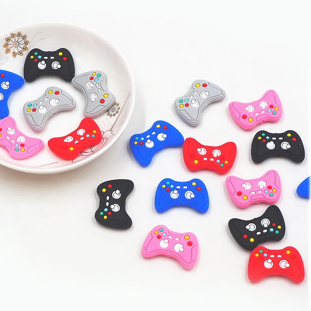 

Chenkai 50PCS Game Controller Beads Silicone Charms Focal Beads For Beadable Pen Character Beads For DIY Pacifier Dummy Chain