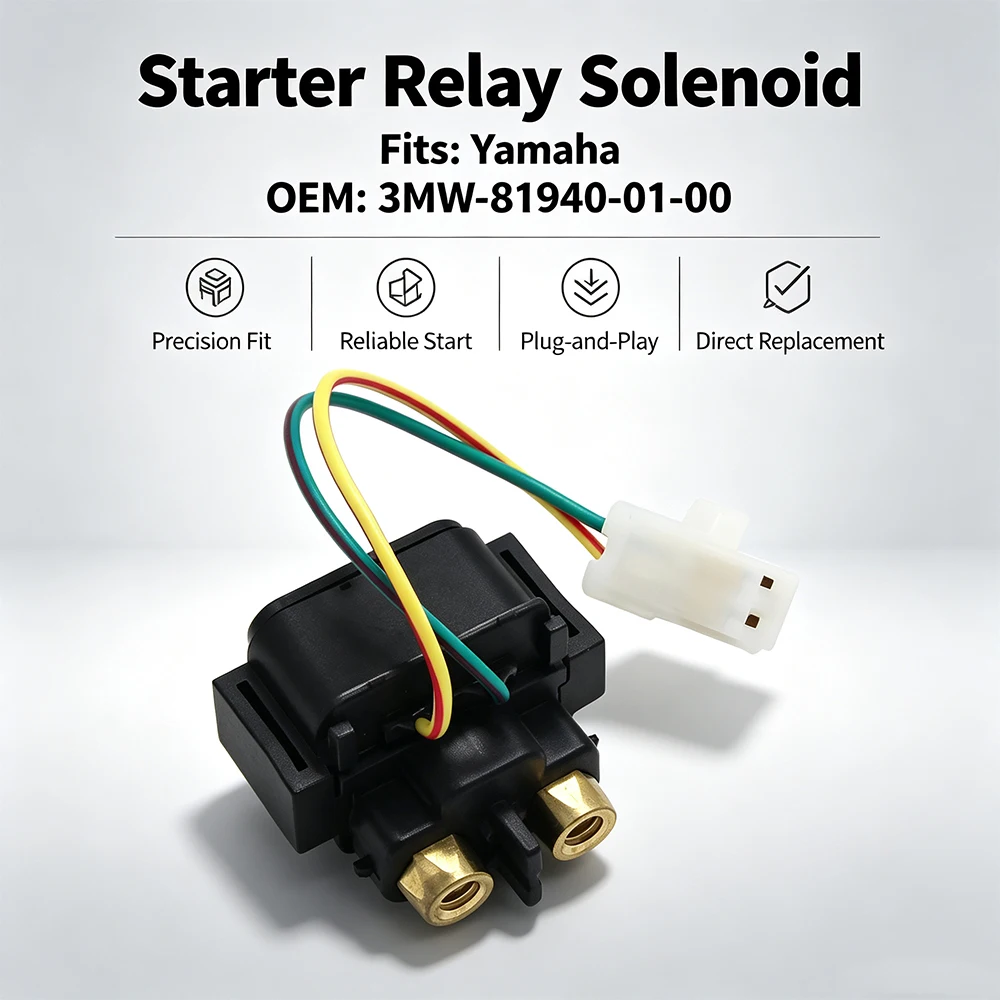 3MW-81940-01-00 Relay Solenoid For Yamaha SR125 XN125 XQ125 150 Maxster YFM125 GB GD GT GV GW GX GY GZ Grizzly YQ 100 Aerox