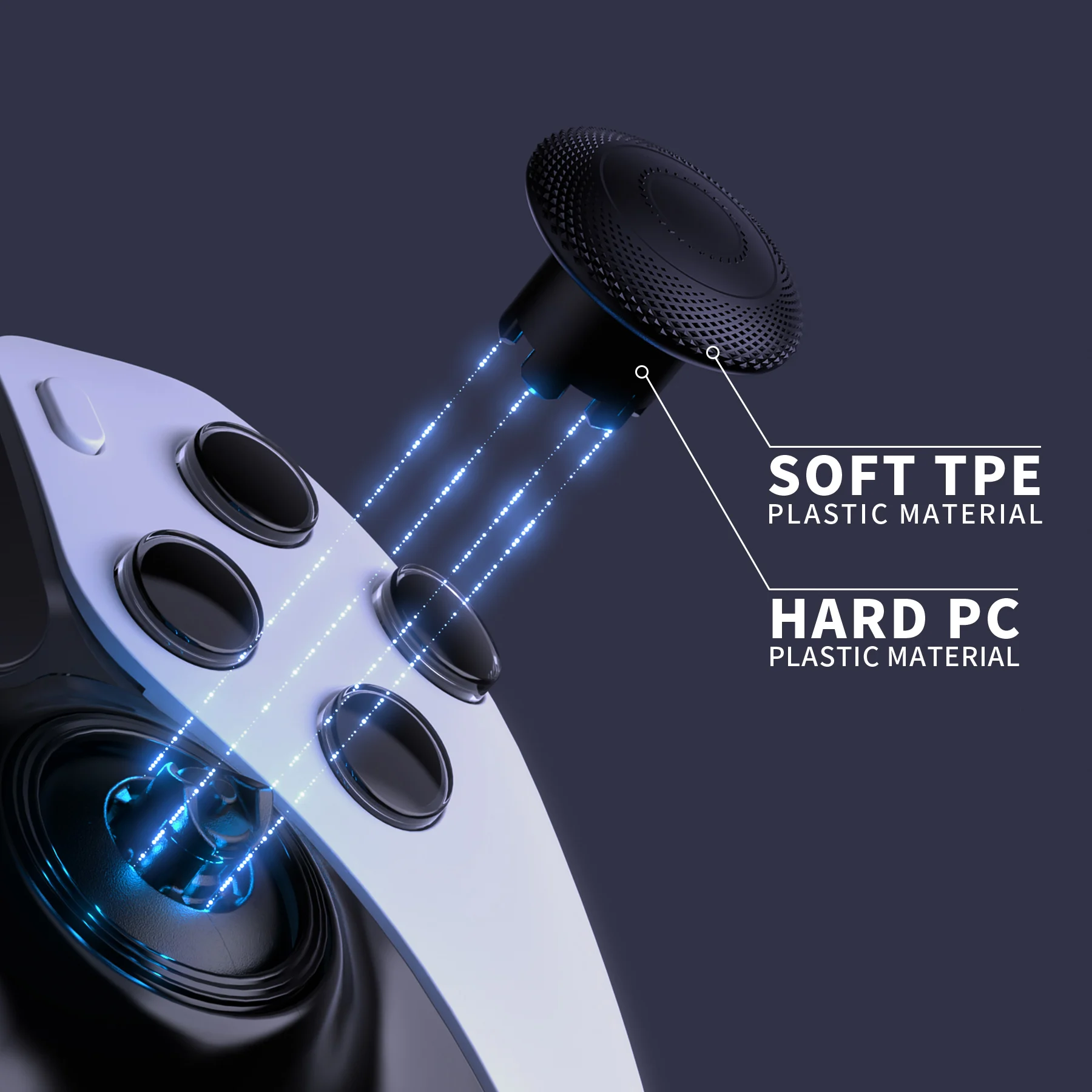 Wymienne drążki eXtremeRate ThumbsGear do kontrolera PS5 Edge - czarne — zdjęcie produktu 6