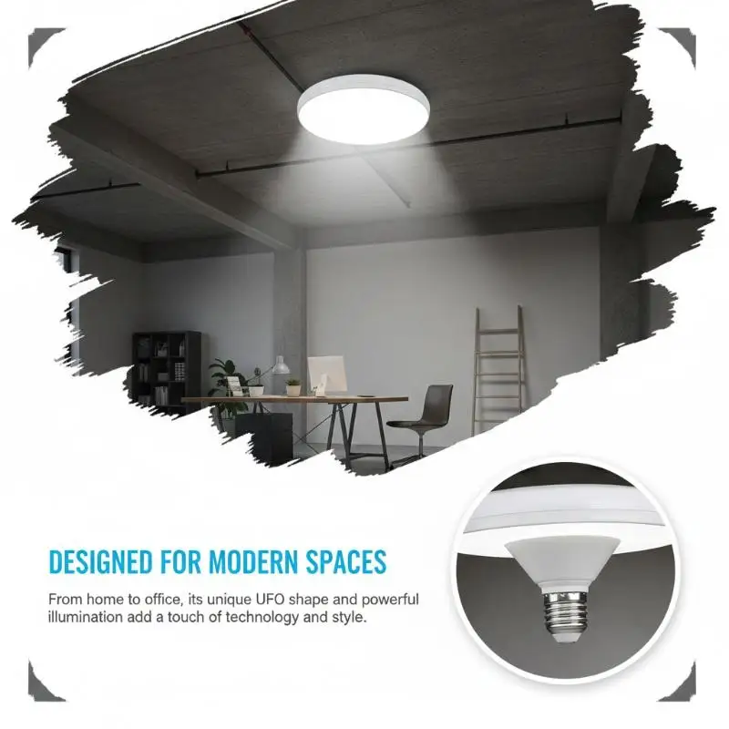 1 Piece 20-200W Indoor Lighting Flying Saucer Light Ceiling Lamp Garage Light LED Bulb AC 220v E27 Base Energy Saving Lamp