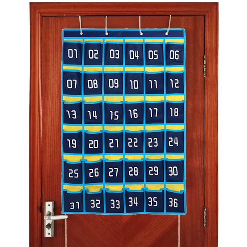 ABGI-3X 36 Numbered Pockets Chart Cell Phone Hanging Storage Bag Hanging Organizer For Classroom Mobile Phone Holders