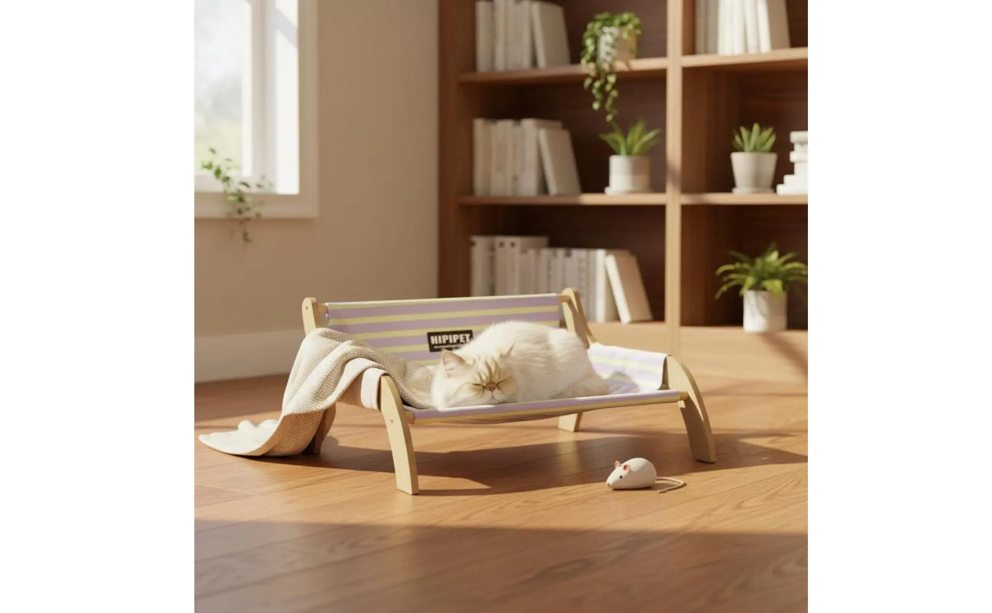 Cama Elevada para Animais de Estimação Estrutura de Madeira Respirável Cama para Animais de Estimação Resistente à Umidade para o Verão Cama Elevada para Animais de Estimação Estrutura de Madeira Respirável Cama para Animais de Estimação Resistente à Umidade para o Verão
