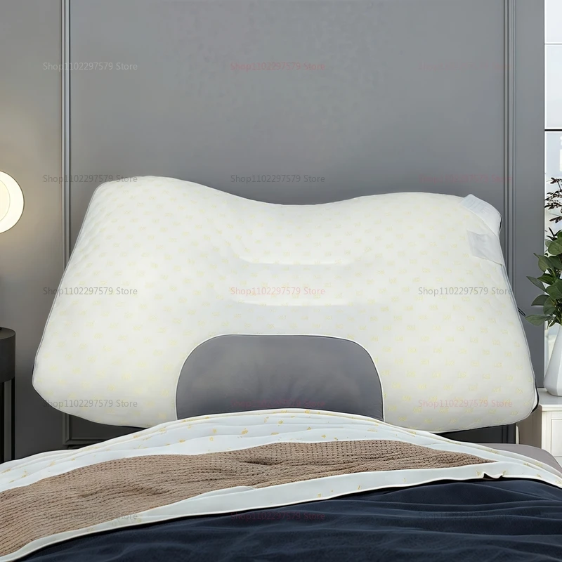 Cervical Orthopedic Neck Pillow Memory Foam for Pain Relief and Better Sleep Soybean Fiber SPA Massage Pillow for Home Travel