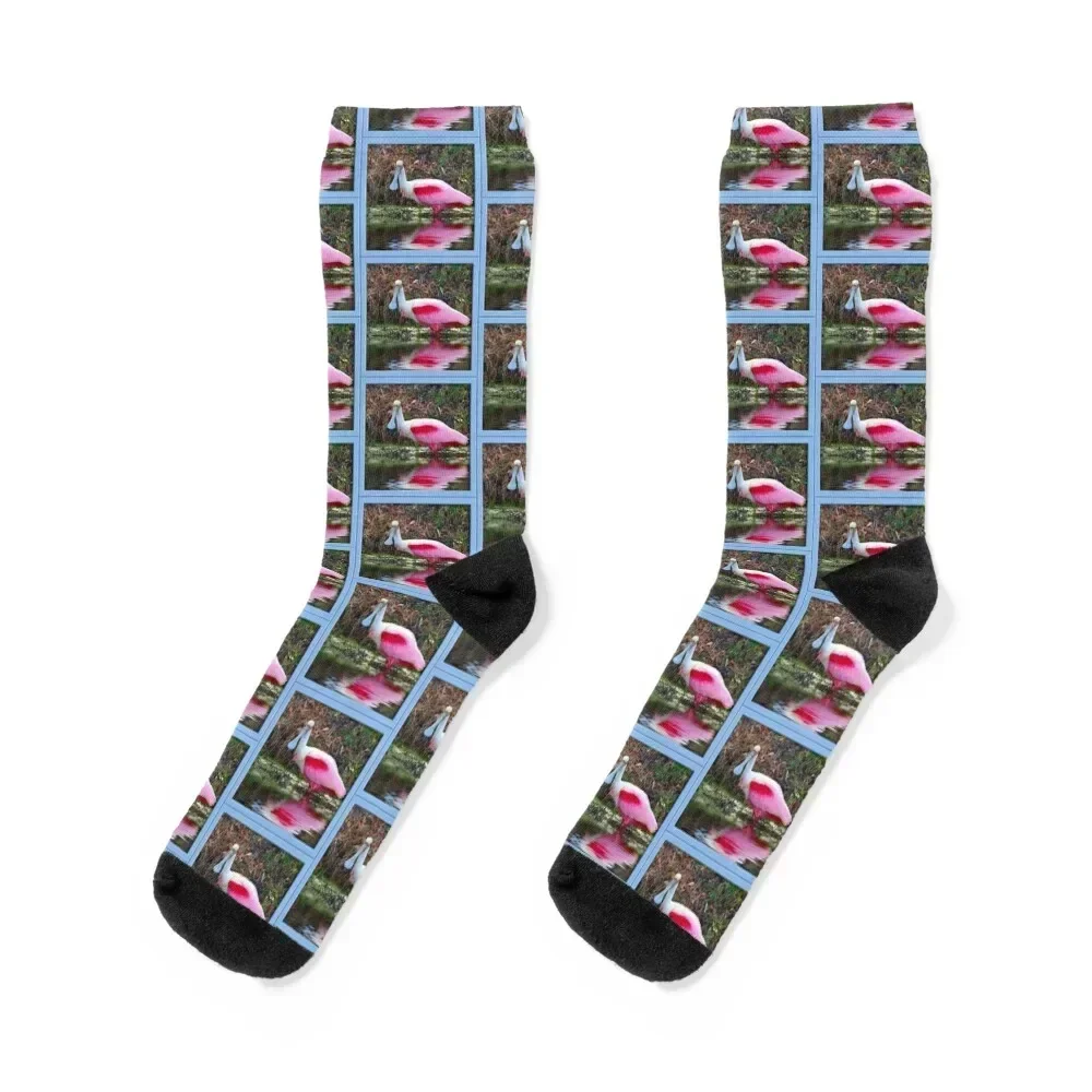 

Roseate Spoonbill Socks winter custom gym kawaii Mens Socks Women's