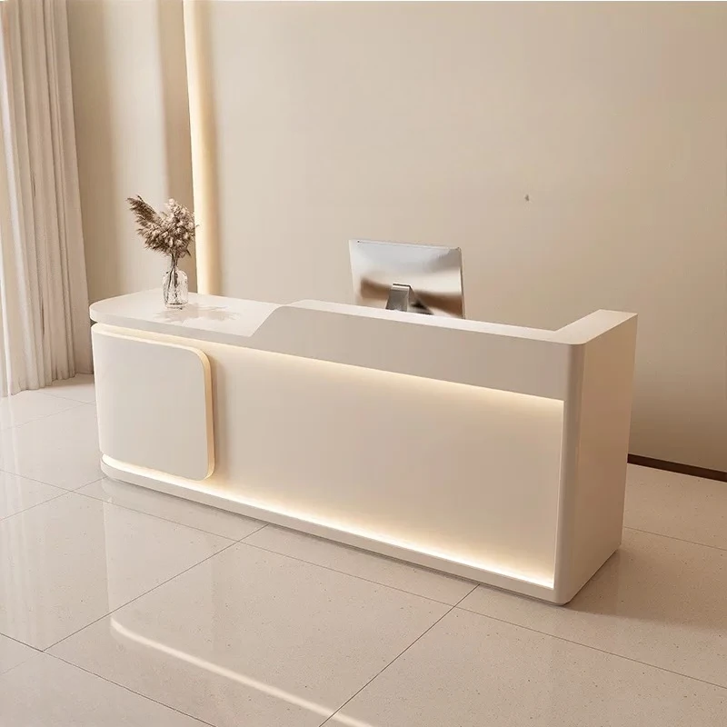 Minimalist Beauty Reception Desks Luxury Modern Simple Aesthetic Reception Desks Unique Display Escritorio Commercial Furniture