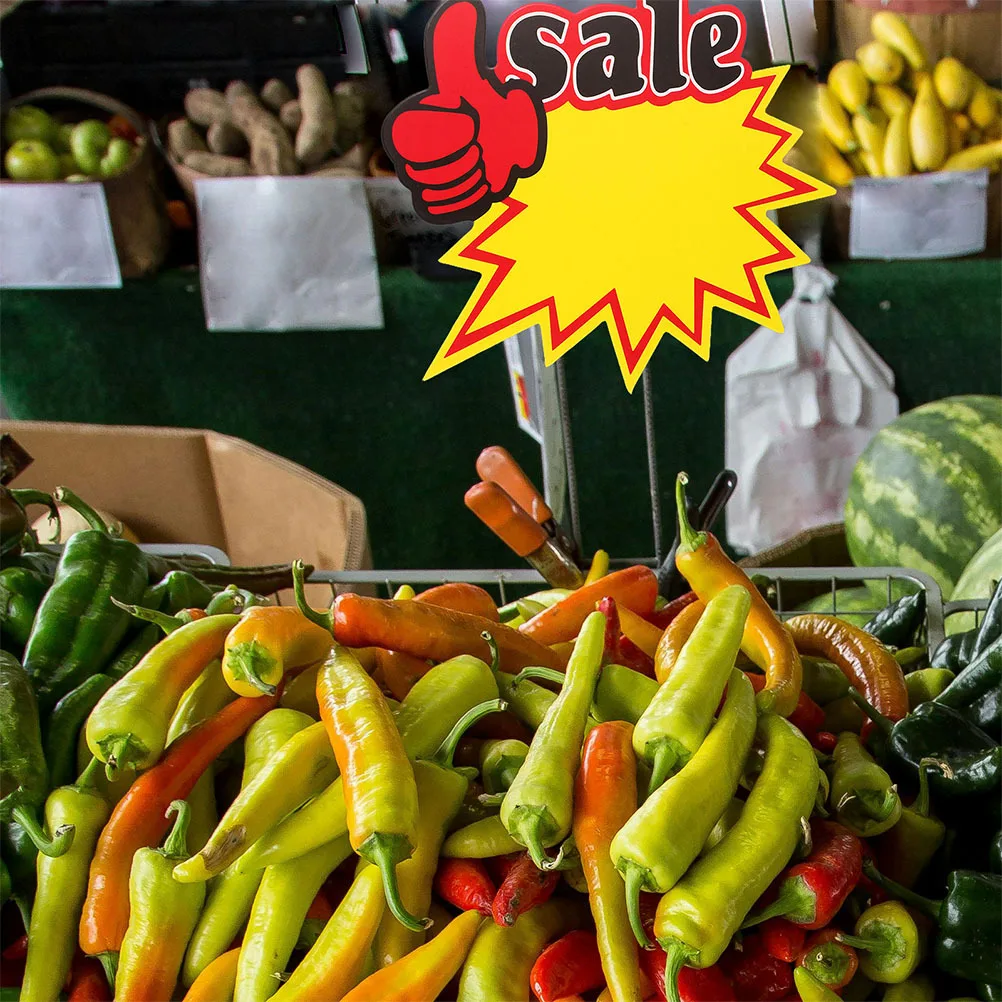 Etichette prezzo da 200 pezzi Segni di vendita vuoti per negozi al dettaglio Etichette prezzi supermercati Cartoncino giallo Display su carta