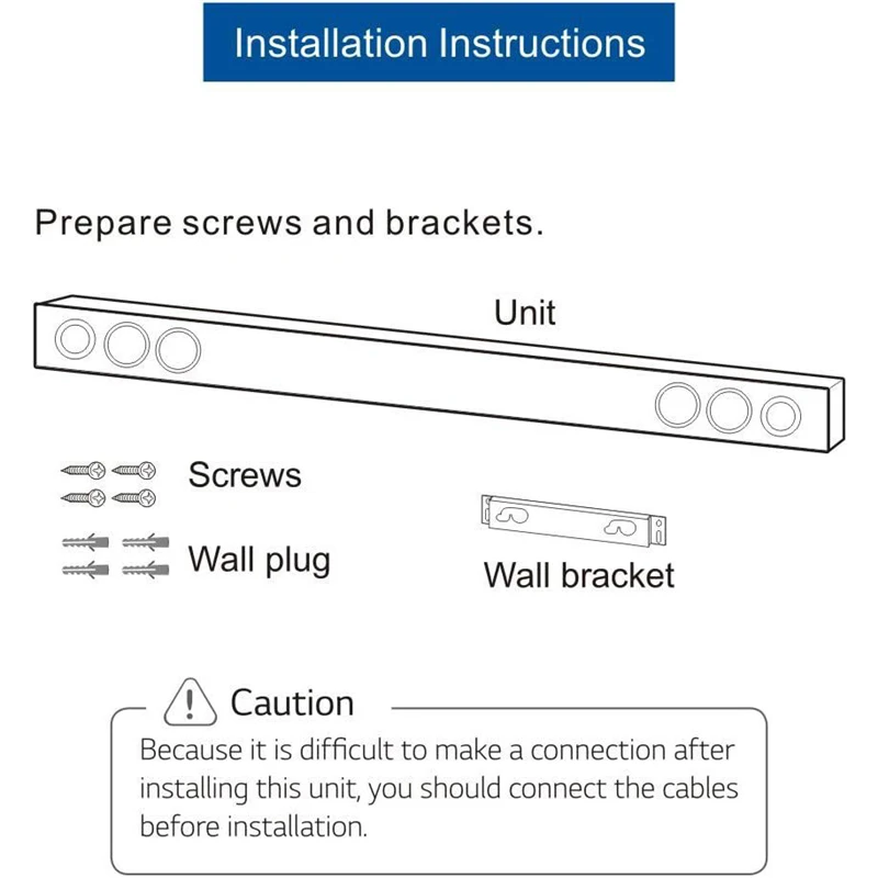 Sound Bar Wall Mount Bracket for AAA74310301 LGLG SH3 SH3K LAS260B LAS454B LAS465B NB3530A NNB3730A Soundbar Wall Mounted Holder