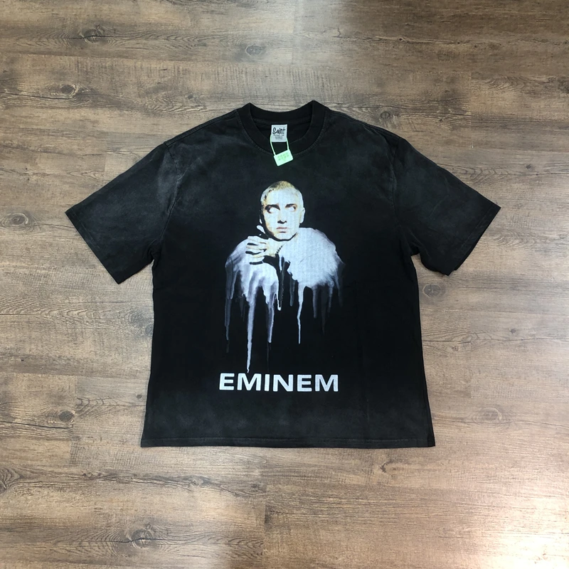 

Frog Drift EMINEM Streetwear Graphics Printed Vintage Tee Best Quality Summer Tops Oversized Loose 100%Cotton T Shirt For Men
