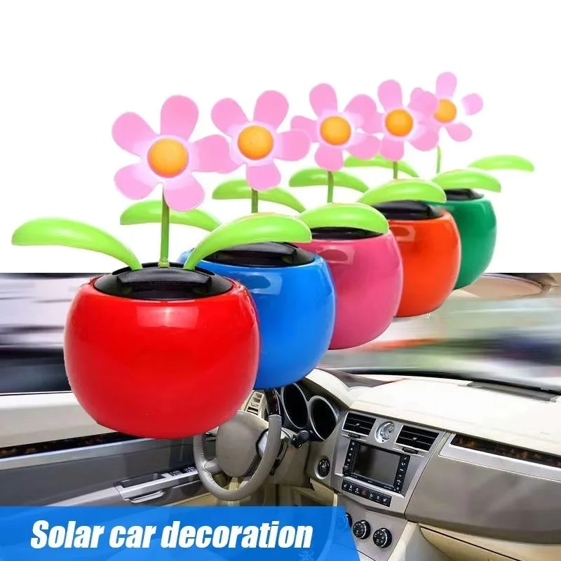 Solar Powered Dancing Flower Swinging Animated Dancer Toy Cars Office Home Decoration Car Ornament Accessories