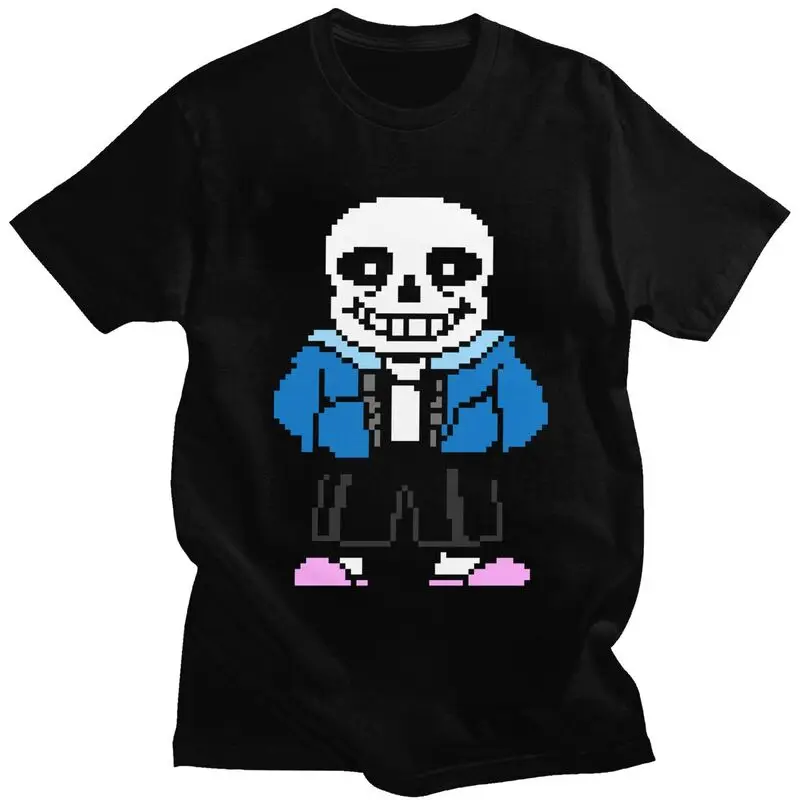 Custom Hot Game Undertale Sans T Shirt for Men Pure Cotton Tshirt Fashion Tees T-shirt Slim Fit Clothing
