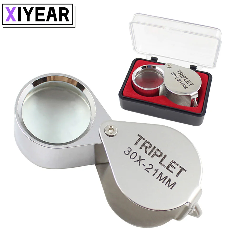 

Pocket Jewelry Loupe 10x-30x 21mm Jewelers Diamond Eye Magnifying Glass Magnifier Metal Tools For Coins Gems Stamps Watches