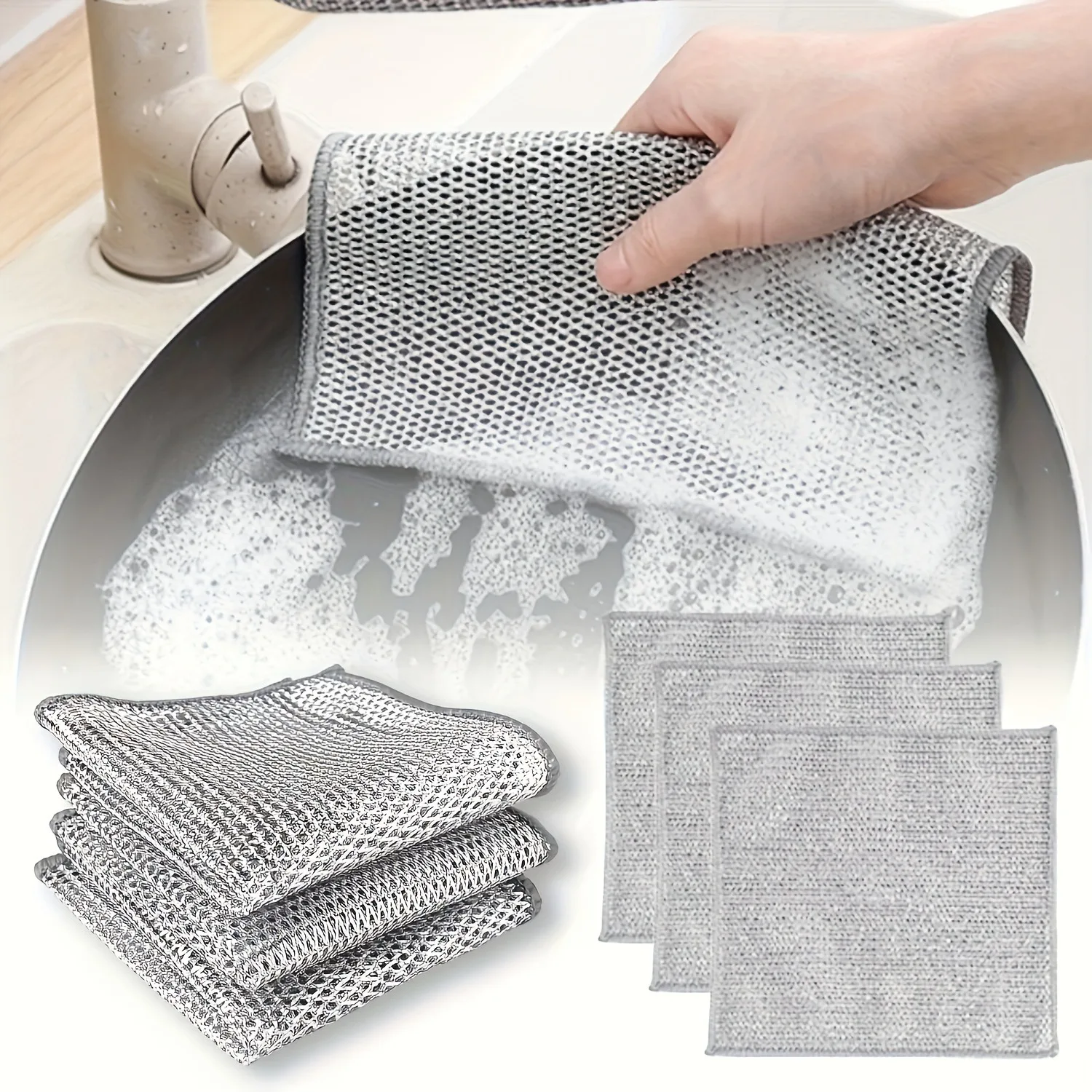 TILONDEX 12/18pcs, Improved Miracle Cleaning Cloth, Mesh Cloth Suitable for Stovetops, Tableware, and Cookware, Oil-Free Non