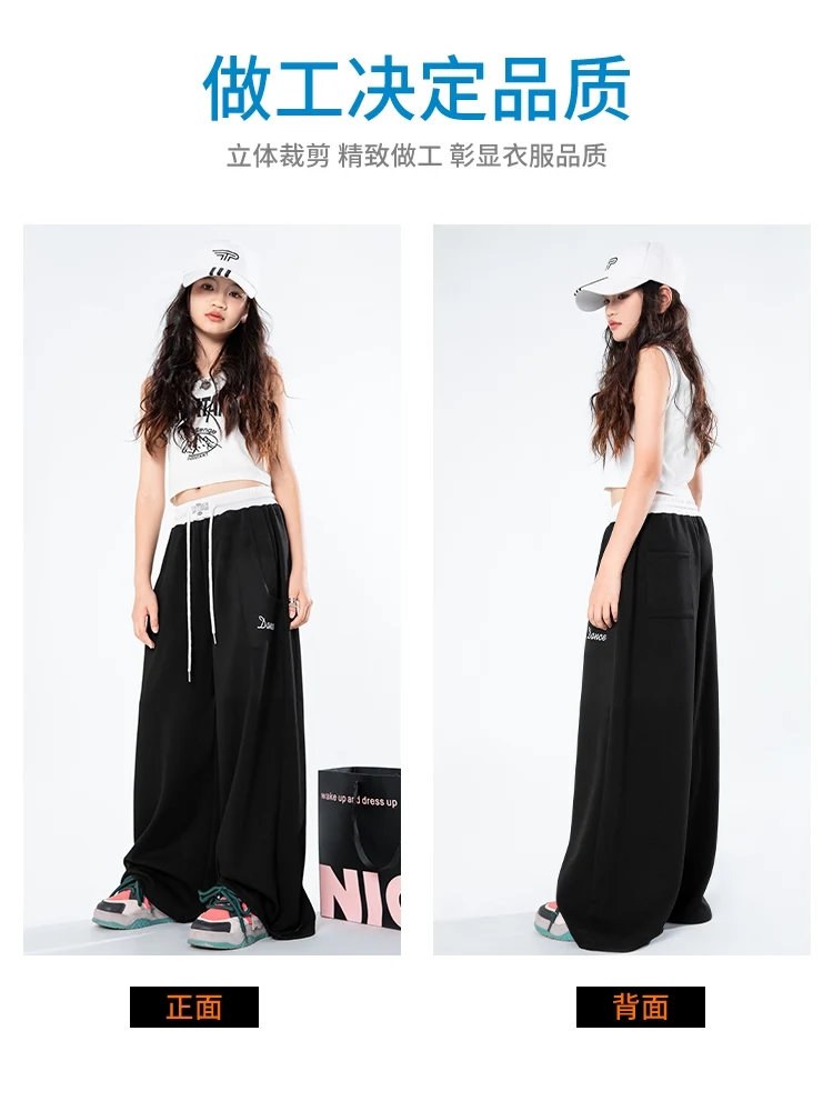 Nieuwe Kinderen Mode Cool Meisjes Jazzdans Zwarte Broek Sport Prestaties Kostuums Hiphop Street Dance Praktijk Kleding DQL10688