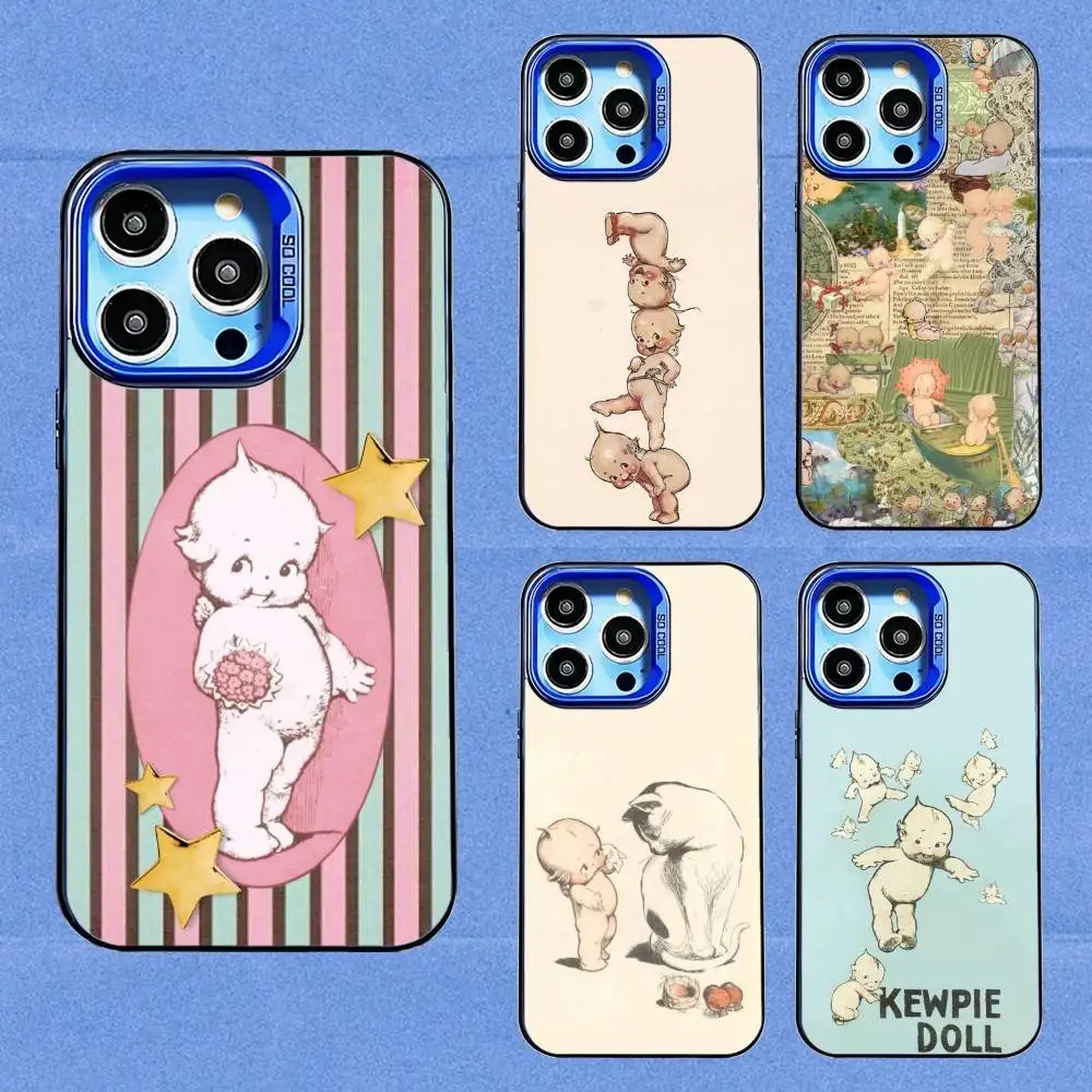 

Kewpie Cute Angel Phone Case For iPhone 16,15,14,13,12,11,8,7,Pro,Max,Plus,Mini,XS,SE Blue Candy Matte Shockproof Cover
