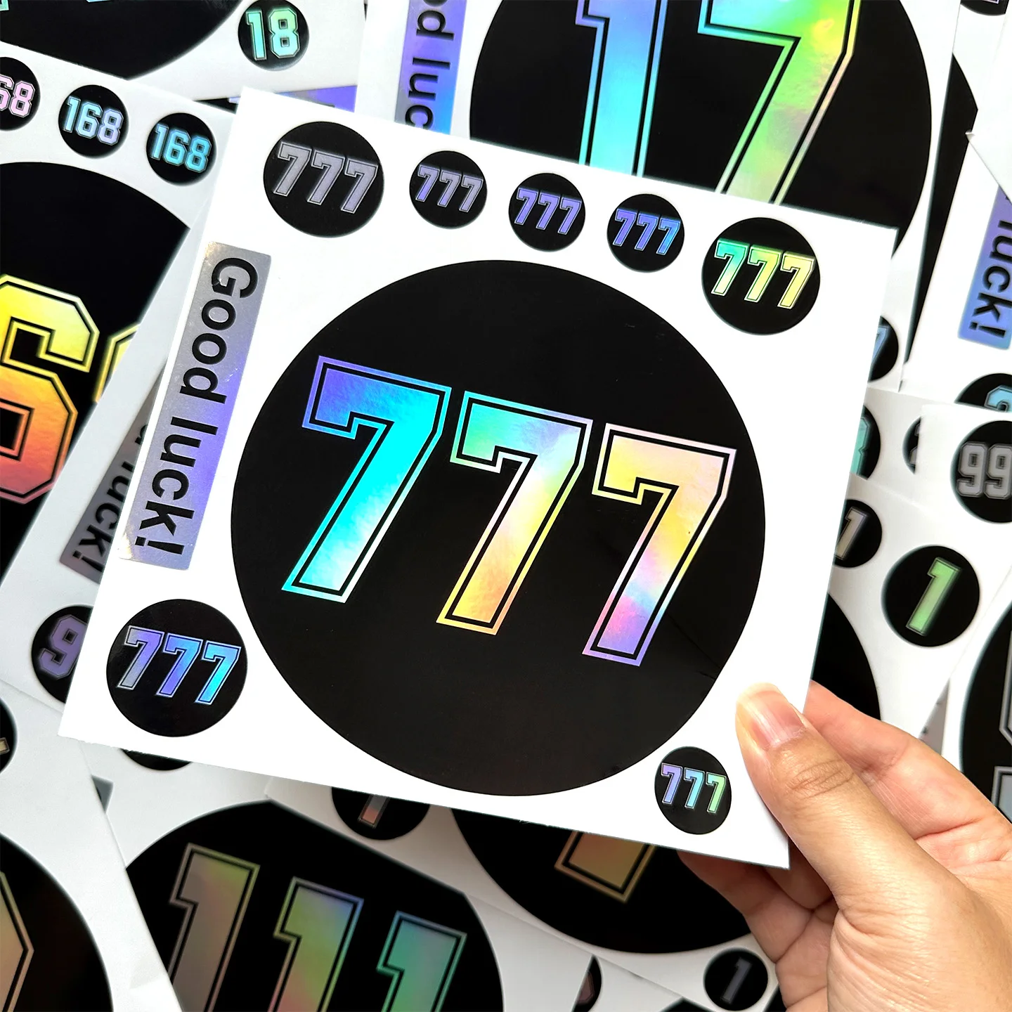 Laser Rainbow Racing Number Motorcycle Stickers Moto Scooter Body Fuel Tank Windshield Helmet Vinyl Accessories Decal Waterproof