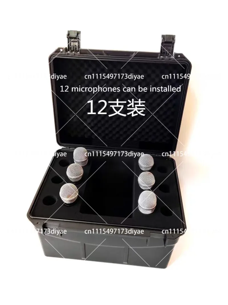 12 Pack Microphone Cases, Waterproof Plastic Storage Box for Performances, Portable Travel Case
