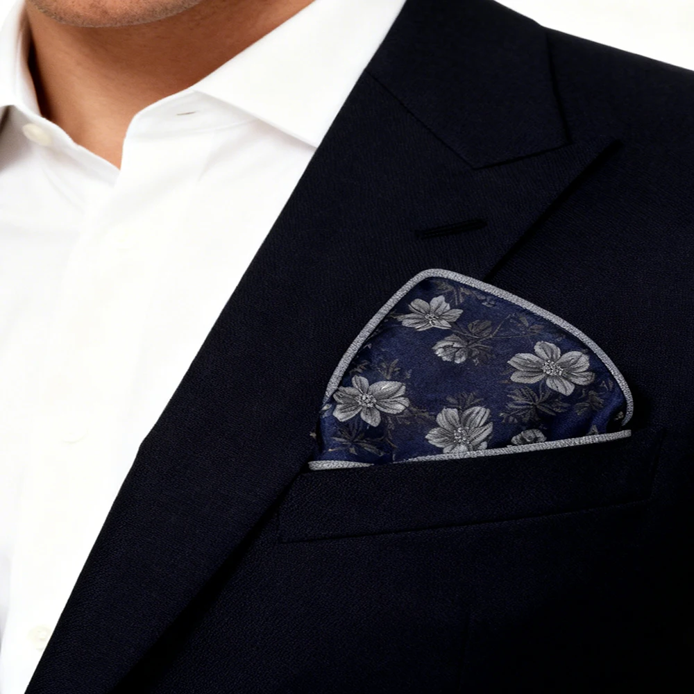 

Новый мужской платок из жаккардового плетения с рыбным цветком, 25 см, карманный платок, коричневый, красивый, деловые, свадебные аксессуары, подарки