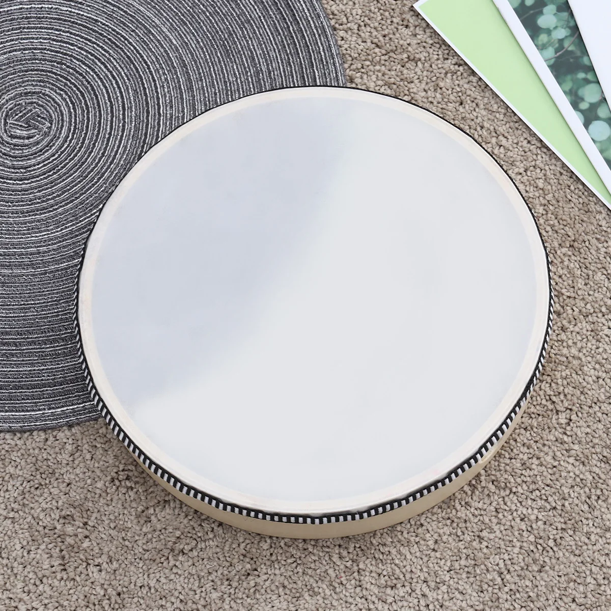 

Wooden Hand Drum Large Size Kids Tambourine Instrument Early Education Orff Percussion Develops Brain Music Talent Coordination