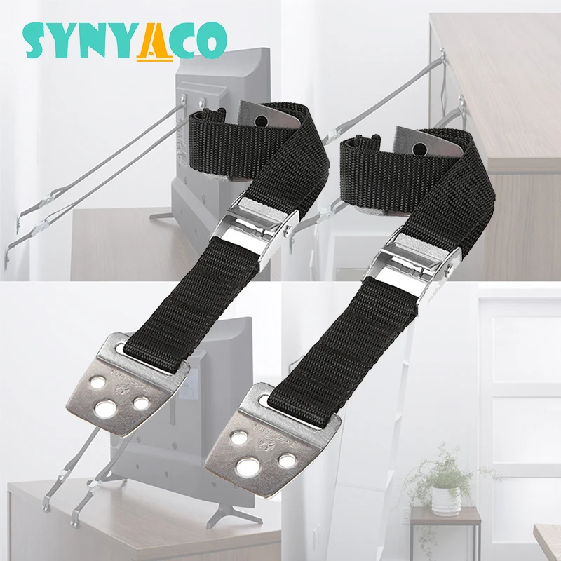 

Adjustable Furniture Anti-Tip Safety Strap - Metal Buckle TV Bookshelf Wardrobe Seat Belt Fastening Prevent Sliding Toppling