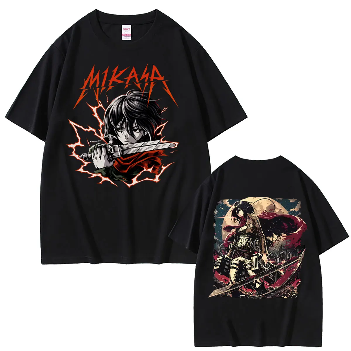 

Anime Attack on Titan T-shirts Mikasa Ackerman Merch T-shirt Summer Men Women Clothing Manga Retro Oversized Short-sleeved Shirt