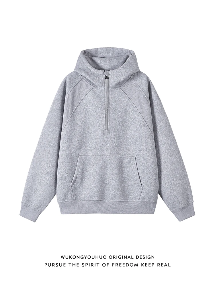 

Streetwear Retro Patchwork Hoodie Men's Casual Loose Couple Match f Zipper Sweatirt Cotton Polyester Spandex Blend