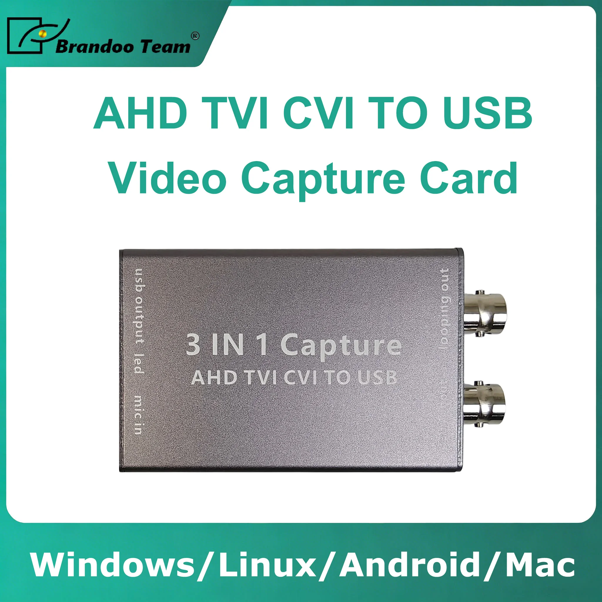 AHD TVI CVI to USB 2.0 Video Capture Card 1080P 60fps HD Capture Card Video Record Box for Live Streaming TVI CVI Video Card