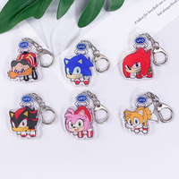 Anime Characters Sonic The Hedgehog Cute Acrylic Keychain Accessories Cartoon Funny Bag Charm Backpack Pendant Gifts For Friends