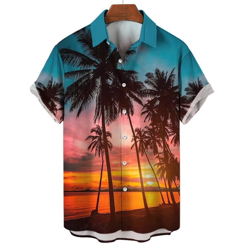 

Summer Hawaiian Shirts For Men Beach Vacation Short-sleeved y2k Tops Casual Womens Blouse Fashion Camisas Streetwear Clothing