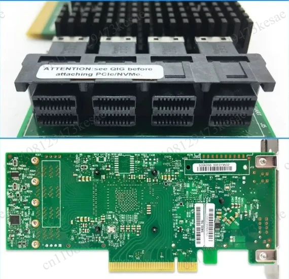 LSI 9400-16i HBA Card, PCIe 12Gb/s SAS/SATA/NVMe U.2, 16-Port IT Mode Pass-Through