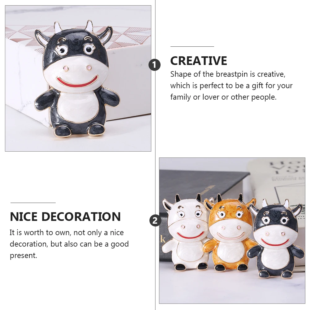 

Alloy Bull Brooch Women Breastpin Gift Versatile Clothes Delicate Drop of Oil Clothing Decoration Miss Durable