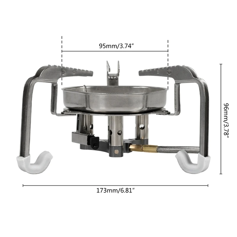 Foldable Camping Gas Stove, Portable Four-Burners Gas Stove 9800W Wind proof Camp Stove for Outdoor Picnics, Backpacking