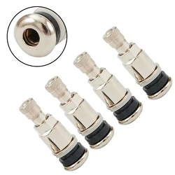 4pcs Stainless Steel Tyre Valve Bolt In Stem Tubeless Valve Stem Cap Hot Sale For Bbs Alloys Wheels Chrome Silver Metal Car Van