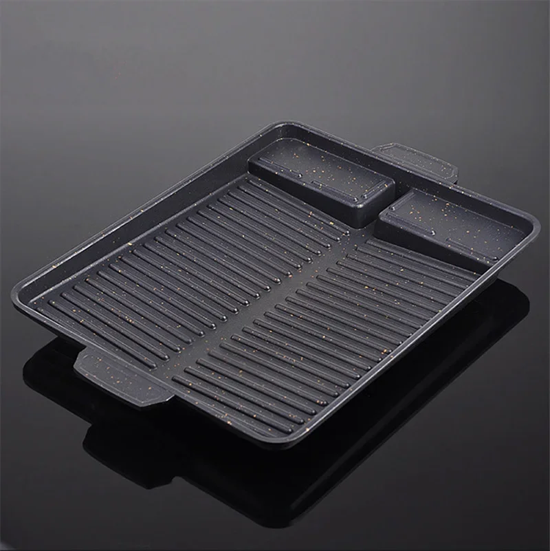 

BBQ Grill Pan Plate 32 X 26cm Portable Non-Stick Coating Butane Gas Stove Cooker Plate Rectangle Korean Barbecue Plate