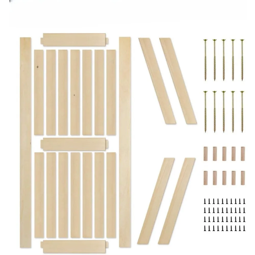Sliding Door Hardware Kit/Solid Wood/Sliding Door/Double Surfaces/Simple Assembly is Required (52in + J Shape)