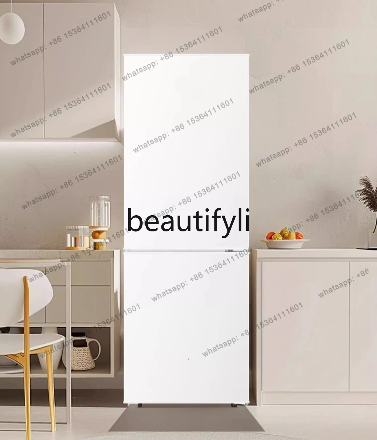Double open two doors refrigerated frozen household small rental room dormitory refrigerator