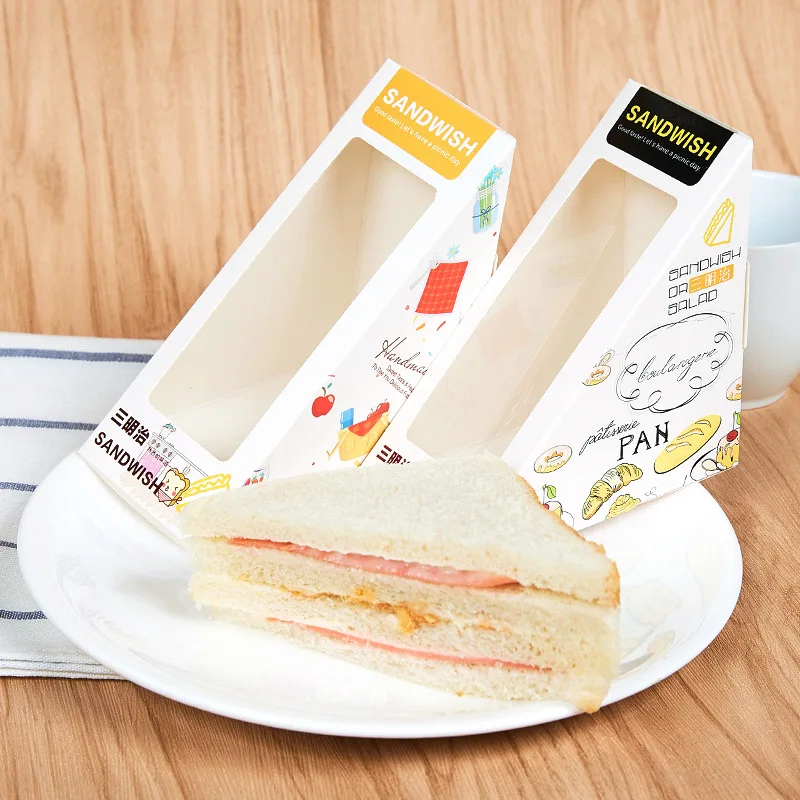 Prodotto personalizzato la migliore vendita sicura buona confezione carta patinata materiali riciclati scatola Sandwich personalizzata OEM per alimenti