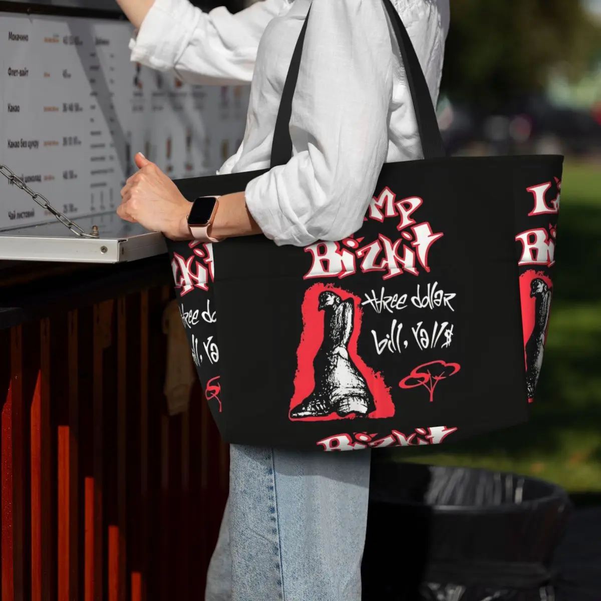 Fashion Limp Bizkit Band Graphic Printing Beach Tote Bag Sport Gym Yoga Duffle Large Tote Bag Women Travel Bag Fitness bag