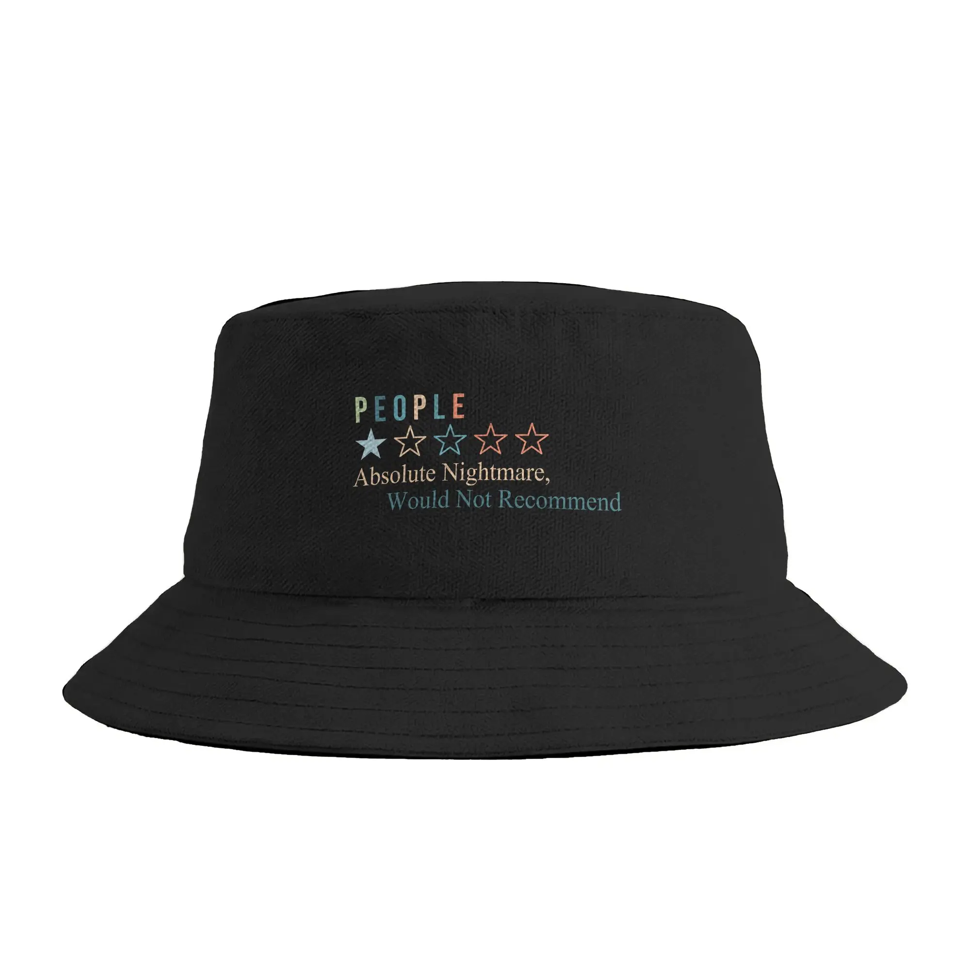 People Would Not Recommend One Star Total Nightmare Bucket Hat  Harajuku Fisherman Caps For Unisex Casual Beach Travel Visor Hat
