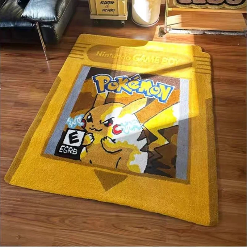 漫画ポケモンゲームカートリッジデザインぬいぐるみカーペットアニメピカチュウゲンガーリザードンミュウツーラウンジラグ寝室フロアマットホームデコレーション