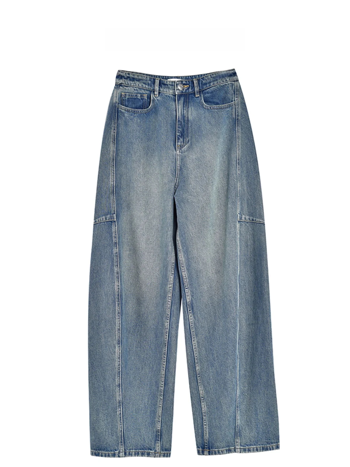 

Женские джинсы с высокой талией и широкими штанинами из хлопчатобумажной ткани, крутые брюки-бананы с ножом, винтажные повседневные свободные брюки в стиле ретро