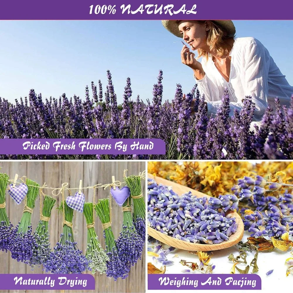 16 Bags Dried Flowers for Soap Making, DIY Candle Making, Bath - Rose Petals, Lavender, Forget Me Not, Lilium, Jasmine, Rosebuds & More view 3