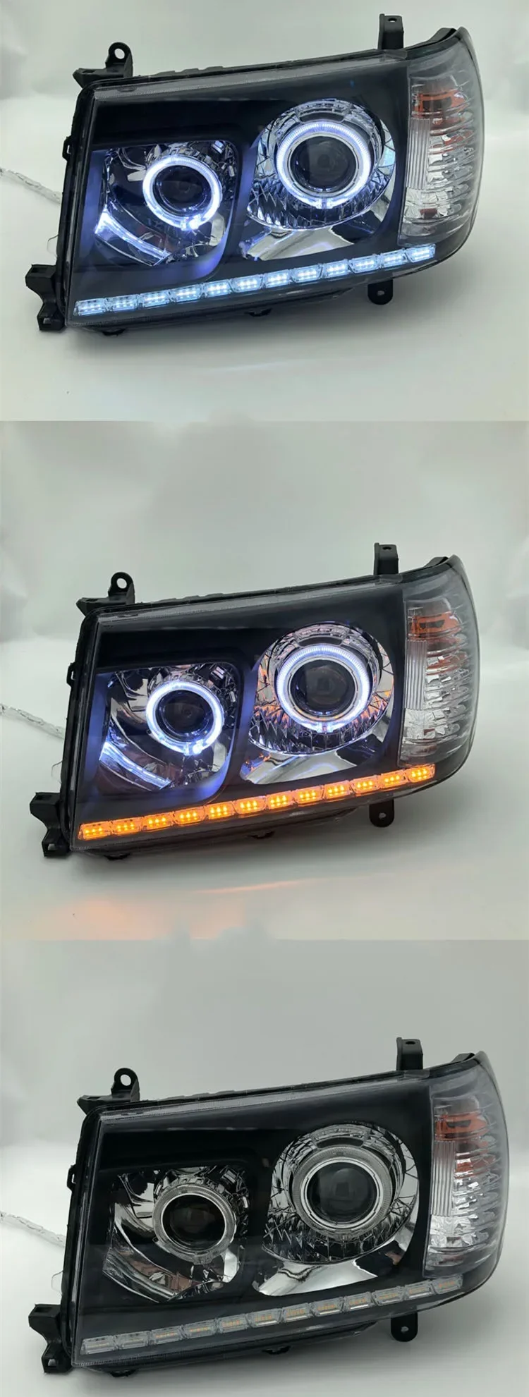 سيارة LED المصباح لتويوتا لاند كروزر LC100 4700 عين الملاك النهار تشغيل ضوء Drl بدوره إشارة مع عدسة العارض