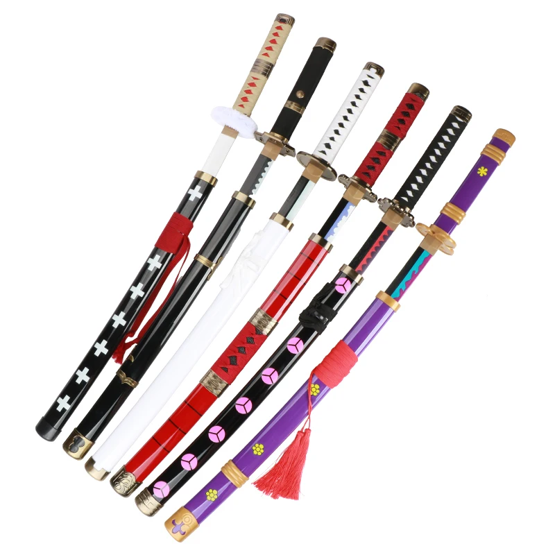 Roronoa Zoro Katana Sword Anime Cosplay Trafalgar Law Kitetsu Yama Shusui Japanese Samurai Wood Toy Swords Catana decoration