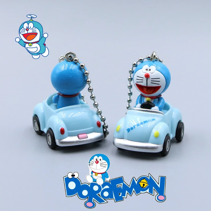 Doraemon Keychain Pendant Dolls Decoration Ornaments Cartoon Anime Model Deaktop Children School Bag Keyring Pendant Doraemon