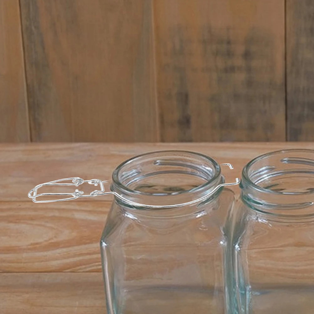 

12pcs Stainless Steel Sealing Can Buckle Glass Jar Mason Wire Clamp Metal Fastenings Leak Prevention Food Storage