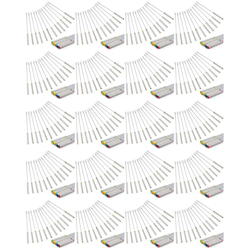 

A25F-240PCS 9.5 Inch Color-Coded Stainless Steel Fondue Forks, Cheese Fondue Fork Stainless Steel Fruit With Heat-Blocking