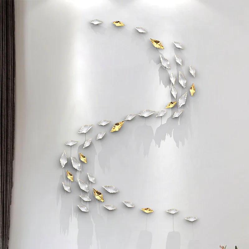 

Gold Silver White Purple Red ABS Electroplated Leaf Wall Decor 15cm 20cm for Home Art Ornament